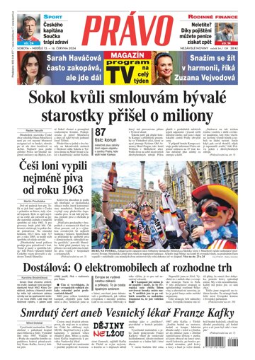 Obálka e-magazínu Deník Právo 15.6.2024