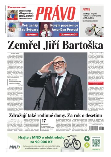 Obálka e-magazínu Deník Právo 9.5.2025