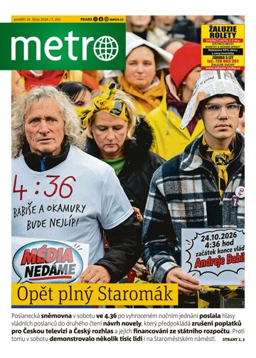 Obálka e-magazínu deník METRO 26.10.2026