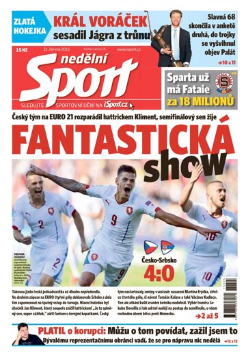 Obálka e-magazínu Nedělní Sport 21.6.2015