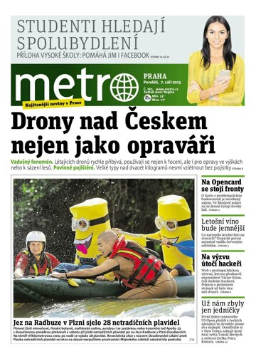 Obálka e-magazínu deník METRO 7.9.2015