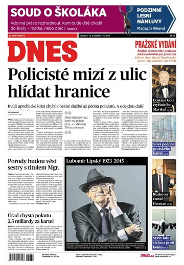 Obálka e-magazínu MF Dnes 3.10.2015