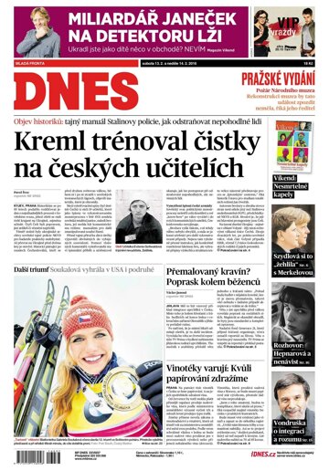 Obálka e-magazínu MF Dnes 13.2.2016