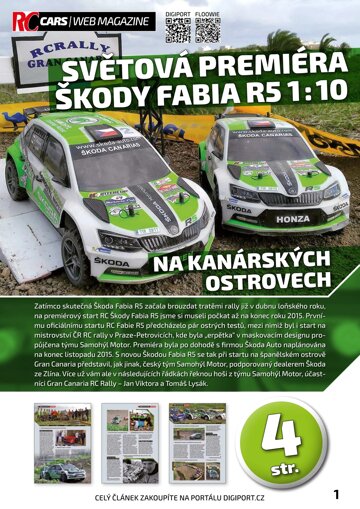 Obálka e-magazínu Světová premiéra Škody Fabia R5 1 : 10