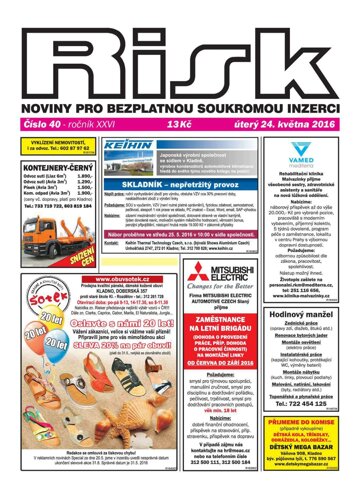 Obálka e-magazínu Risk 40/2016