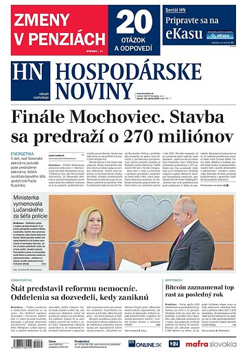 Obálka e-magazínu Hospodárske noviny 16.04.2019