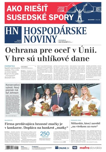 Obálka e-magazínu Hospodárske noviny 24.07.2019