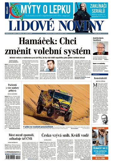 Obálka e-magazínu Lidové noviny 18.1.2020
