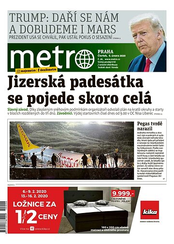 Obálka e-magazínu deník METRO 6.2.2020