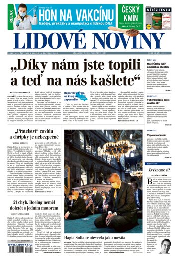 Obálka e-magazínu Lidové noviny 25.7.2020