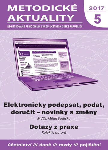 Obálka e-magazínu Metodické aktuality Svazu účetních 5/2017