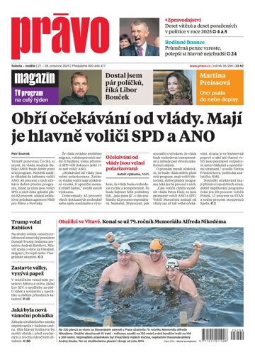 Obálka e-magazínu Deník Právo 27.12.2025