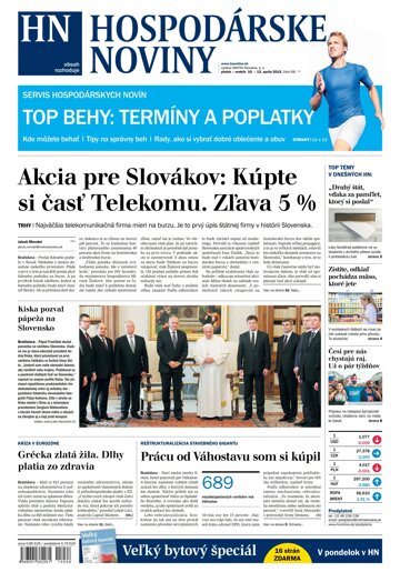 Obálka e-magazínu Hospodárske noviny 10.4.2015