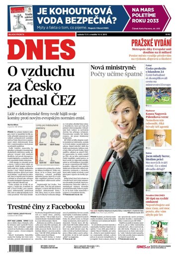 Obálka e-magazínu MF Dnes 13.6.2015