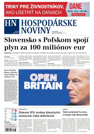 Obálka e-magazínu Hospodárske noviny 20.02.2016