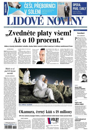 Obálka e-magazínu Lidové noviny 1.9.2017