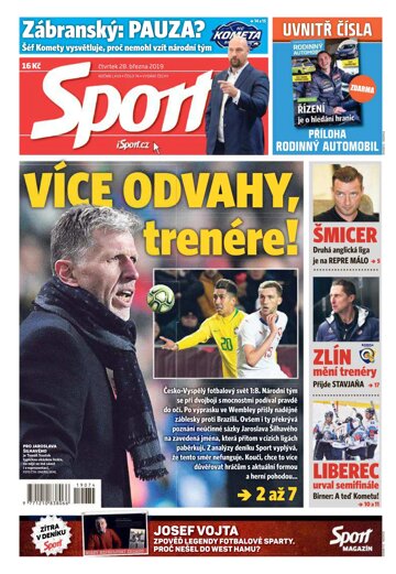 Obálka e-magazínu Sport 28.3.2019