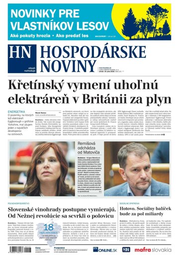 Obálka e-magazínu Hospodárske noviny 19.06.2019