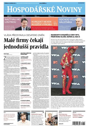 Obálka e-magazínu Hospodářské noviny 166 - 28.8.2019