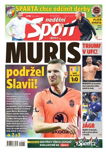 Obálka e-magazínu Nedělní Sport 29.9.2019