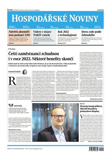 Obálka e-magazínu Hospodářské noviny 251 - 29.12.2022
