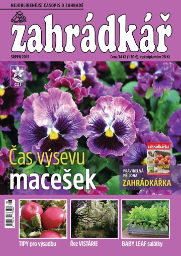 Obálka e-magazínu Zahrádkář 8/2015