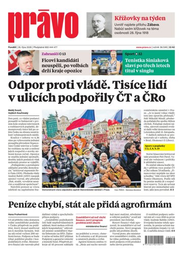 Obálka e-magazínu Deník Právo 26.10.2026