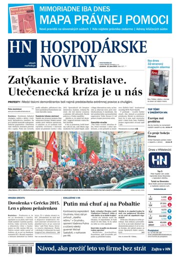 Obálka e-magazínu Hospodárske noviny 22.06.2015