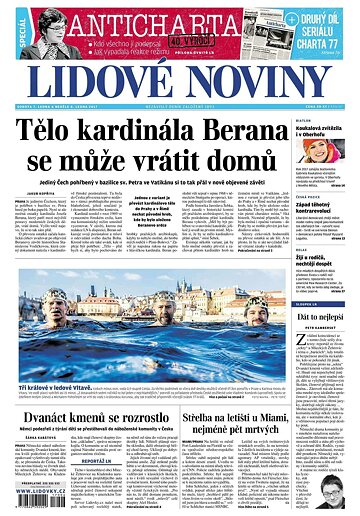 Obálka e-magazínu Lidové noviny 7.1.2017