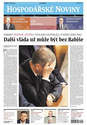 Obálka e-magazínu Hospodářské noviny 012 - 17.1.2018