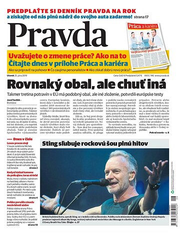 Obálka e-magazínu Pravda 25. 6. 2019