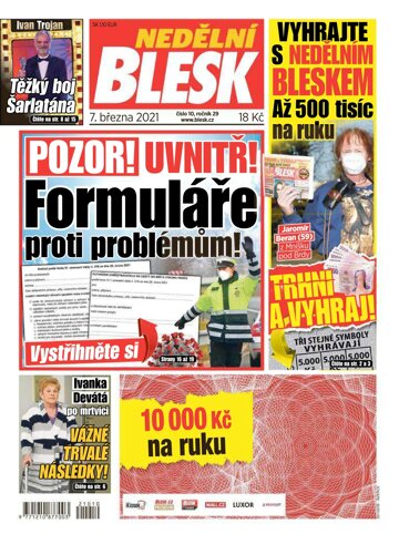 Obálka e-magazínu Nedělní Blesk 7.3.2021