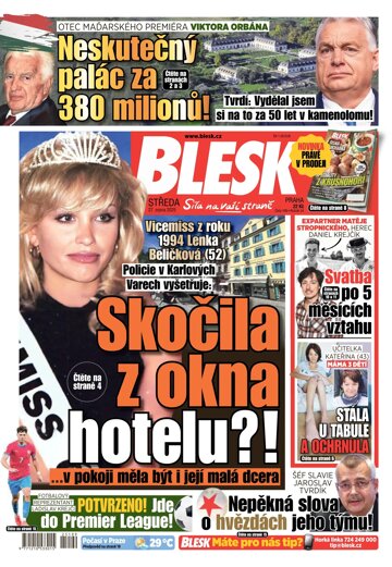 Obálka e-magazínu Blesk 27.8.2025