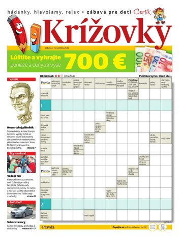 Obálka e-magazínu Krížovky 7.11.2015