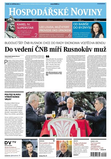 Obálka e-magazínu Hospodářské noviny 090 - 10.5.2016