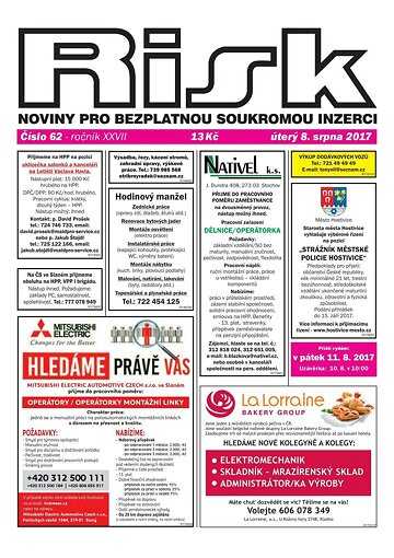 Obálka e-magazínu Risk 62/2017