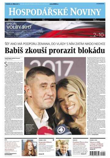 Obálka e-magazínu Hospodářské noviny 204 - 23.10.2017