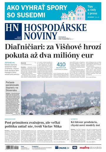 Obálka e-magazínu Hospodárske noviny 17.01.2018