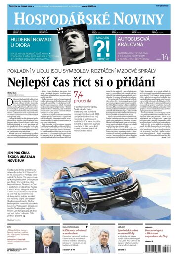 Obálka e-magazínu Hospodářské noviny 076 - 19.4.2018