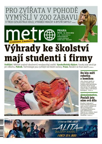 Obálka e-magazínu deník METRO 13.2.2019