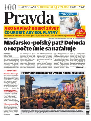 Obálka e-magazínu Pravda 18. 11. 2020