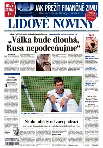 Obálka e-magazínu Lidové noviny 26.8.2022