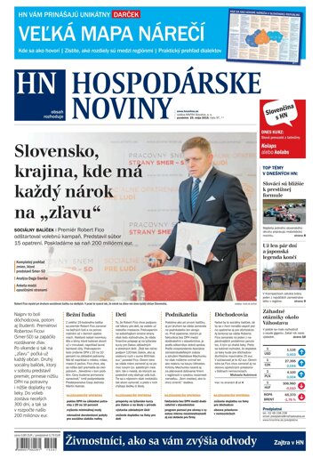 Obálka e-magazínu Hospodárske noviny 25.05.2015