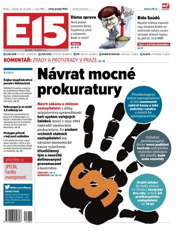 Obálka e-magazínu E15 29.10.2015