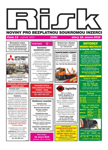 Obálka e-magazínu Risk 13/2016