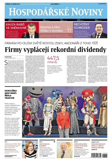 Obálka e-magazínu Hospodářské noviny 162 - 23.8.2017