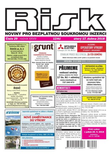 Obálka e-magazínu Risk 29/2018