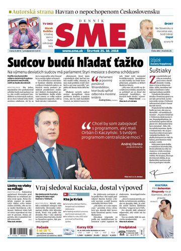 Obálka e-magazínu SME 25.10.2018