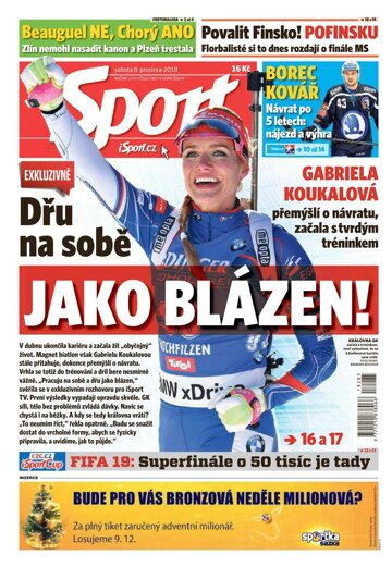 Obálka e-magazínu Sport 8.12.2018