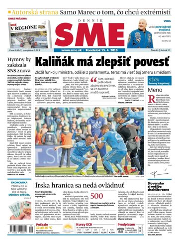 Obálka e-magazínu SME 15.4.2019